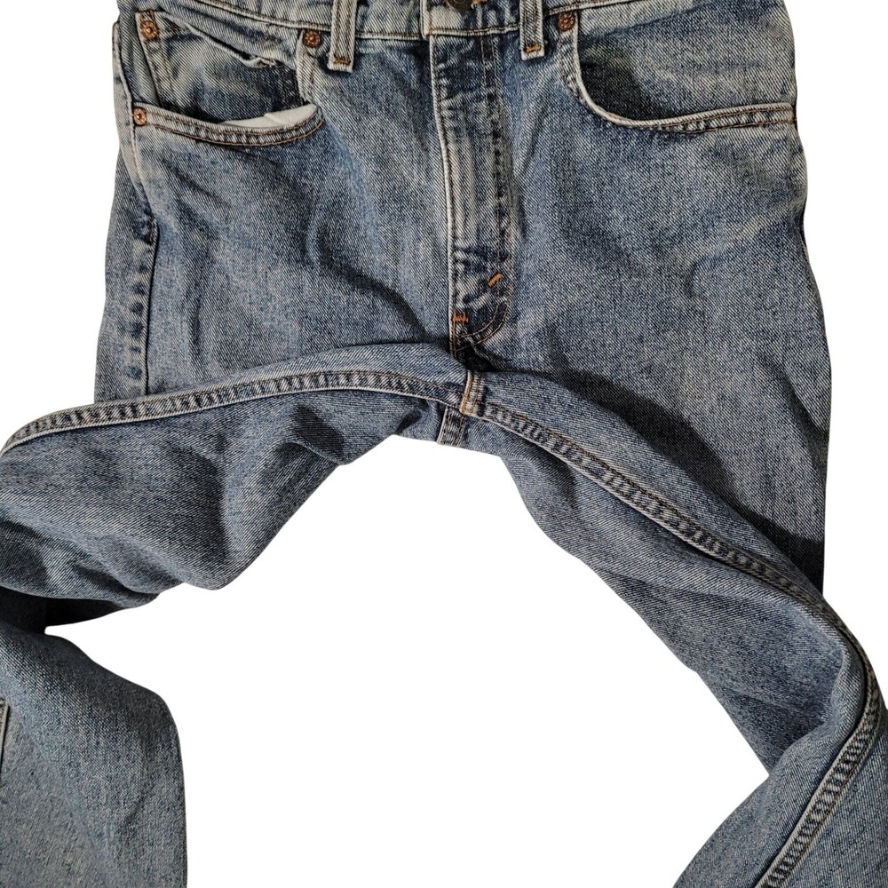 Levis 505 Jeans Vintage 90s Made in USA 32x32 Light Wash Distressed Grunge Zip - Picture 12 of 13